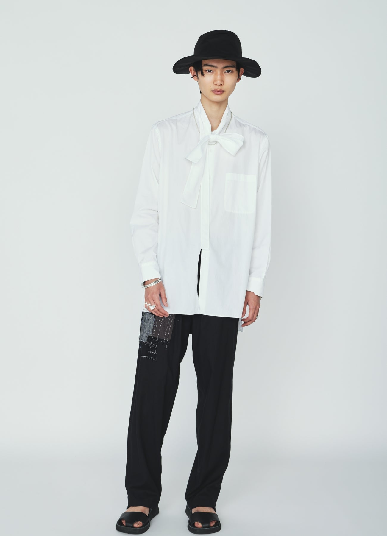 100/2 COTTON BROAD DRAPE-COLLAR SHIRT