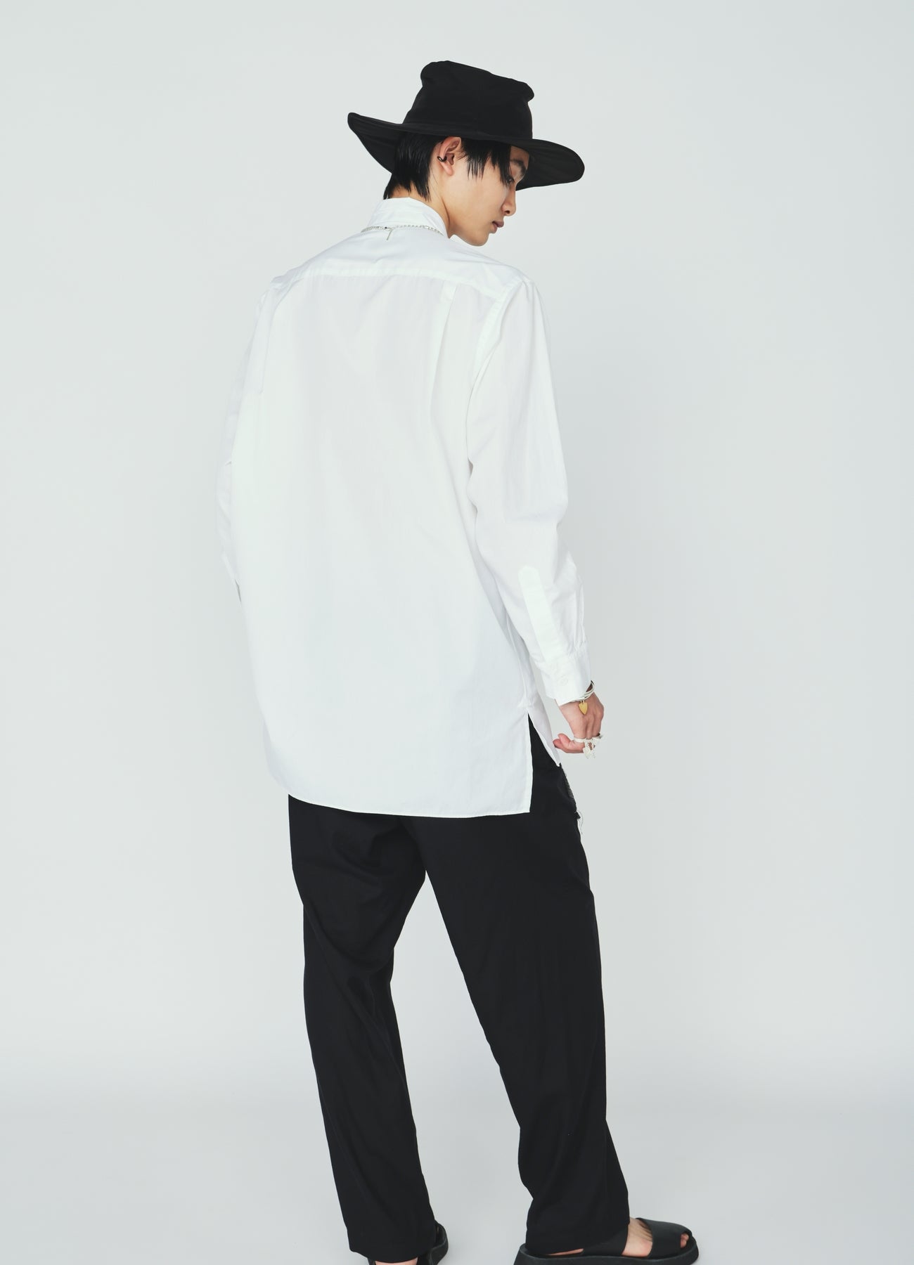 100/2 COTTON BROAD DRAPE-COLLAR SHIRT
