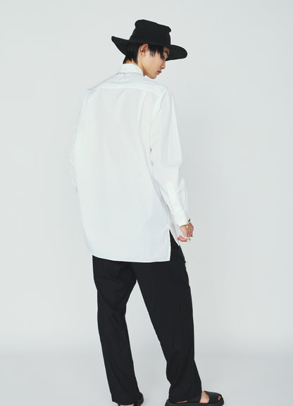 100/2 COTTON BROAD DRAPE-COLLAR SHIRT