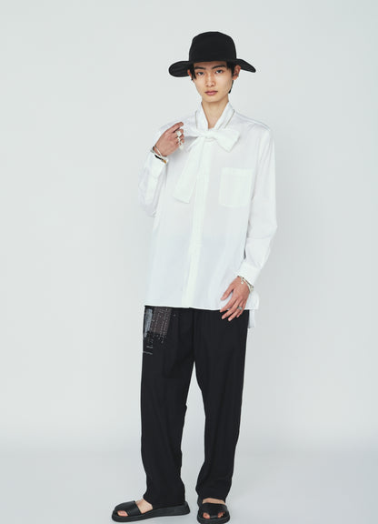 100/2 COTTON BROAD DRAPE-COLLAR SHIRT