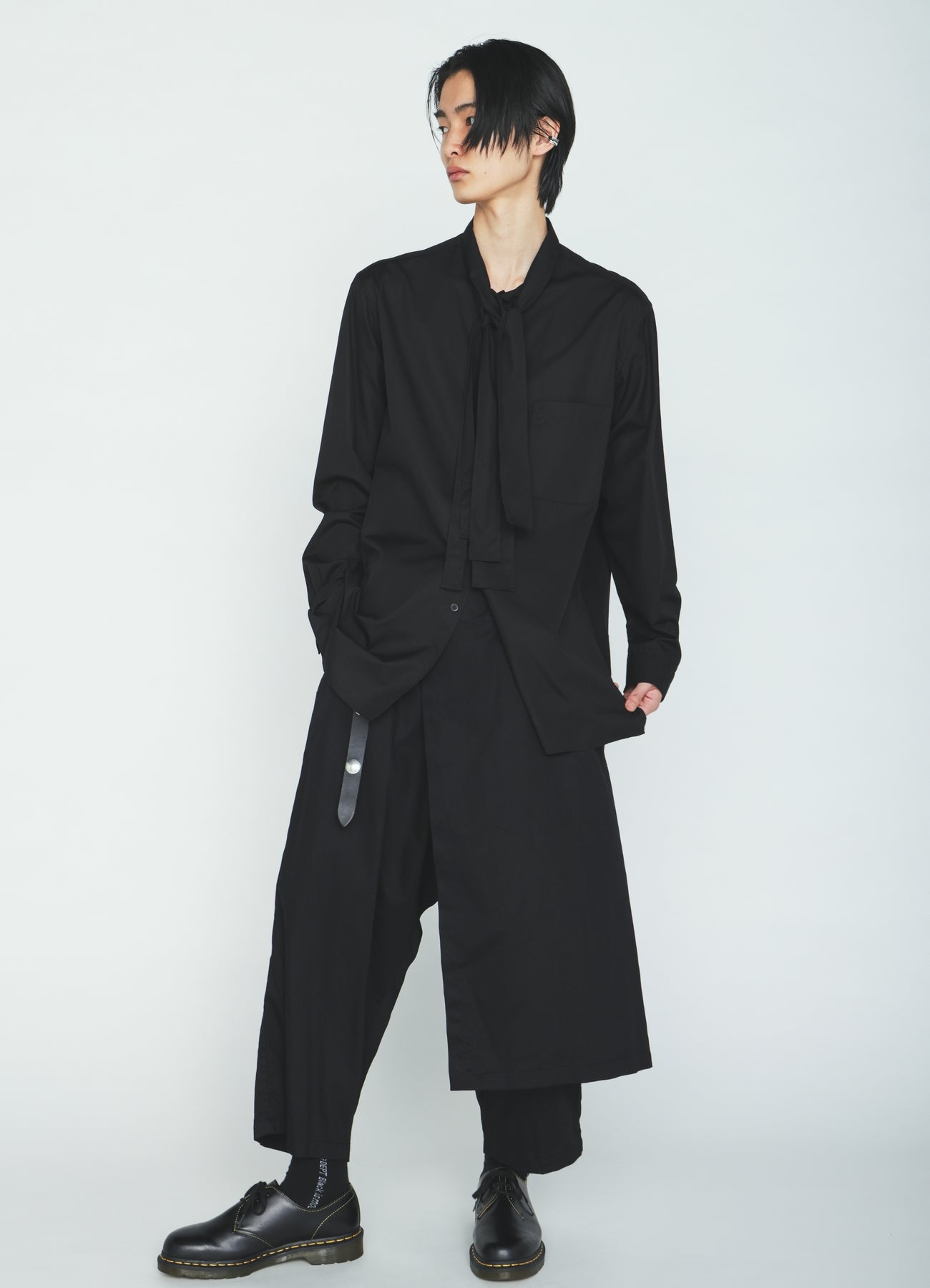 100/2 COTTON BROAD DRAPE-COLLAR SHIRT