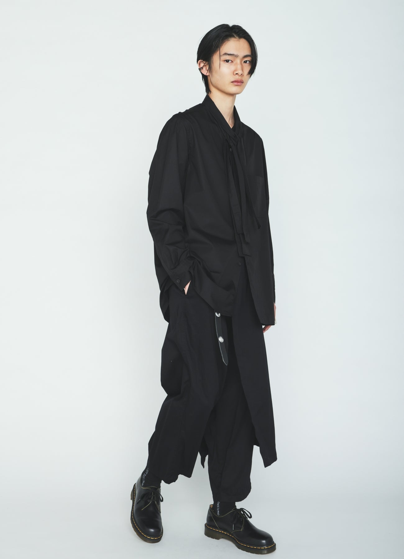 100/2 COTTON BROAD DRAPE-COLLAR SHIRT