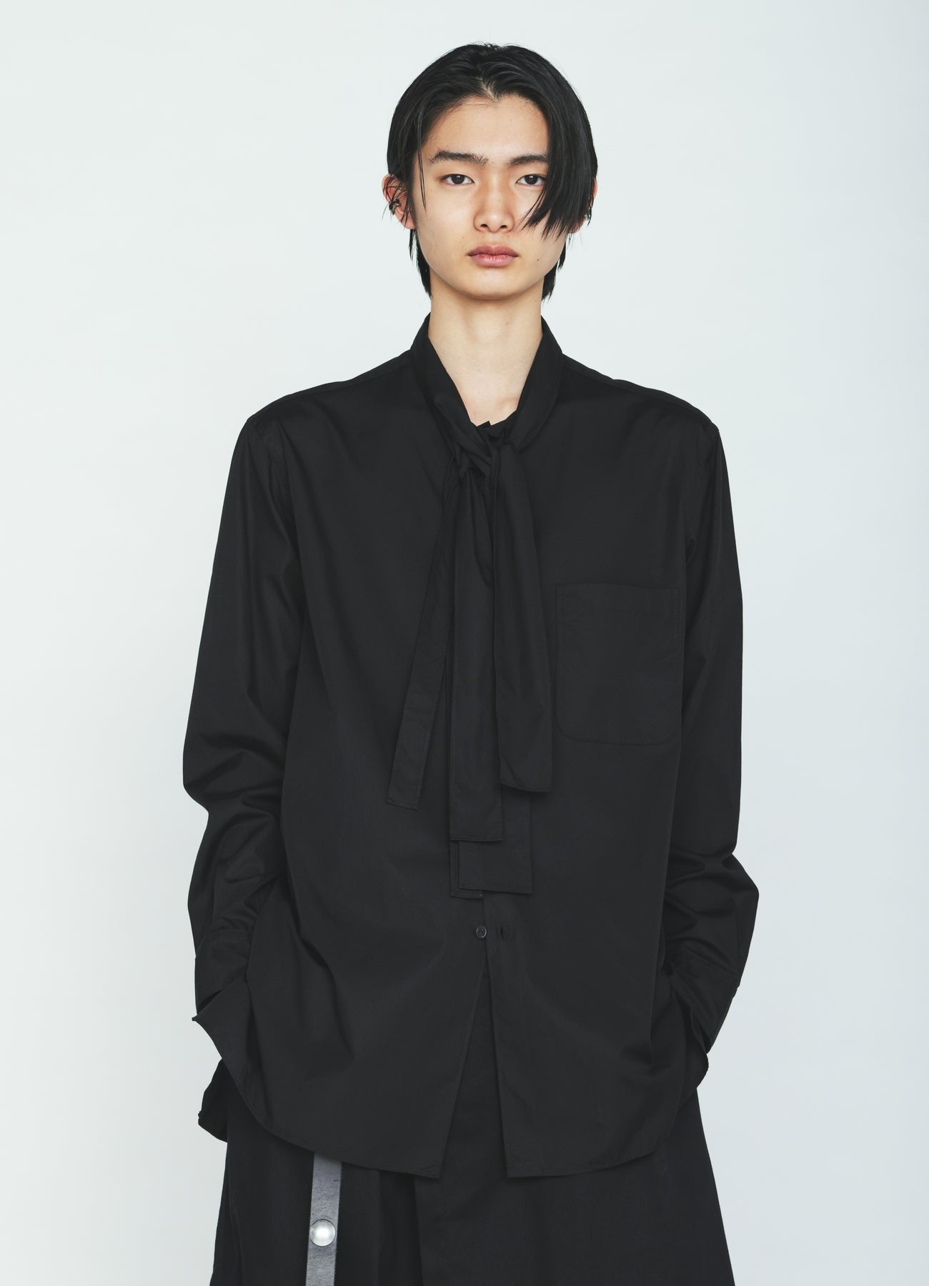 100/2 COTTON BROAD DRAPE-COLLAR SHIRT
