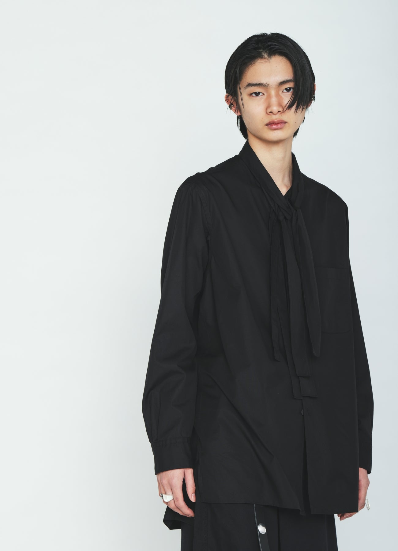 100/2 COTTON BROAD DRAPE-COLLAR SHIRT