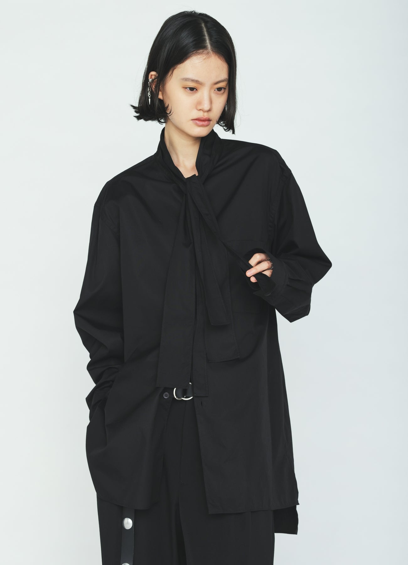100/2 COTTON BROAD DRAPE-COLLAR SHIRT