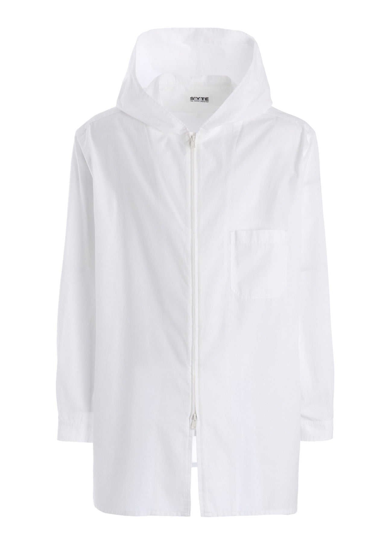 100/2 COTTON BROAD ZIP-UP HOODED SHIRT