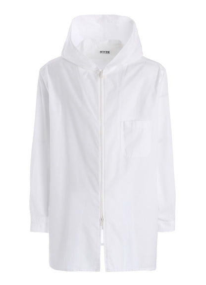 100/2 COTTON BROAD ZIP-UP HOODED SHIRT