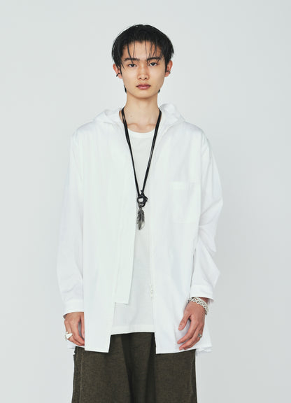 100/2 COTTON BROAD ZIP-UP HOODED SHIRT