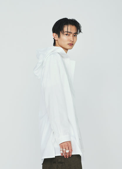 100/2 COTTON BROAD ZIP-UP HOODED SHIRT