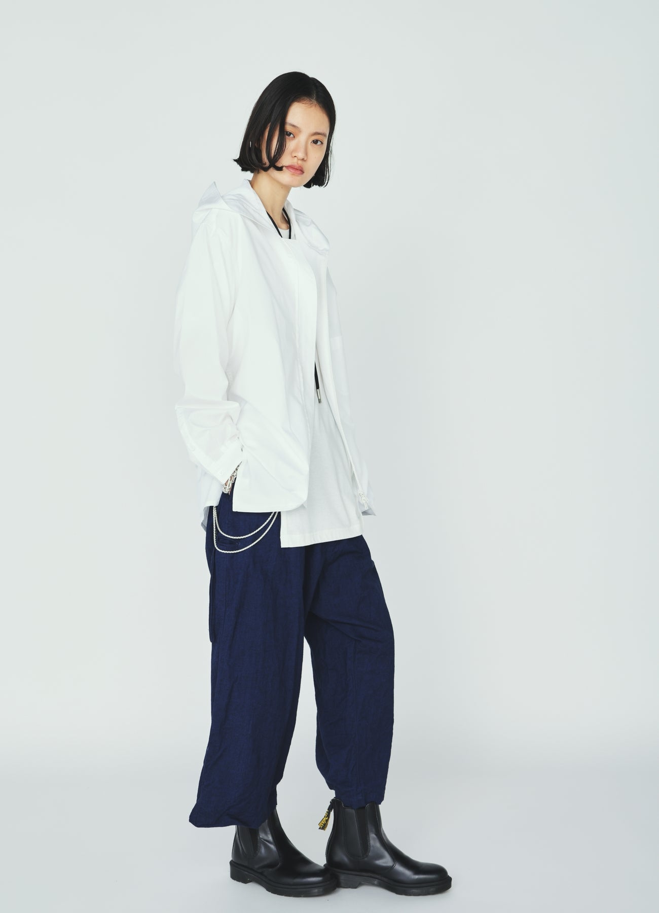 100/2 COTTON BROAD ZIP-UP HOODED SHIRT