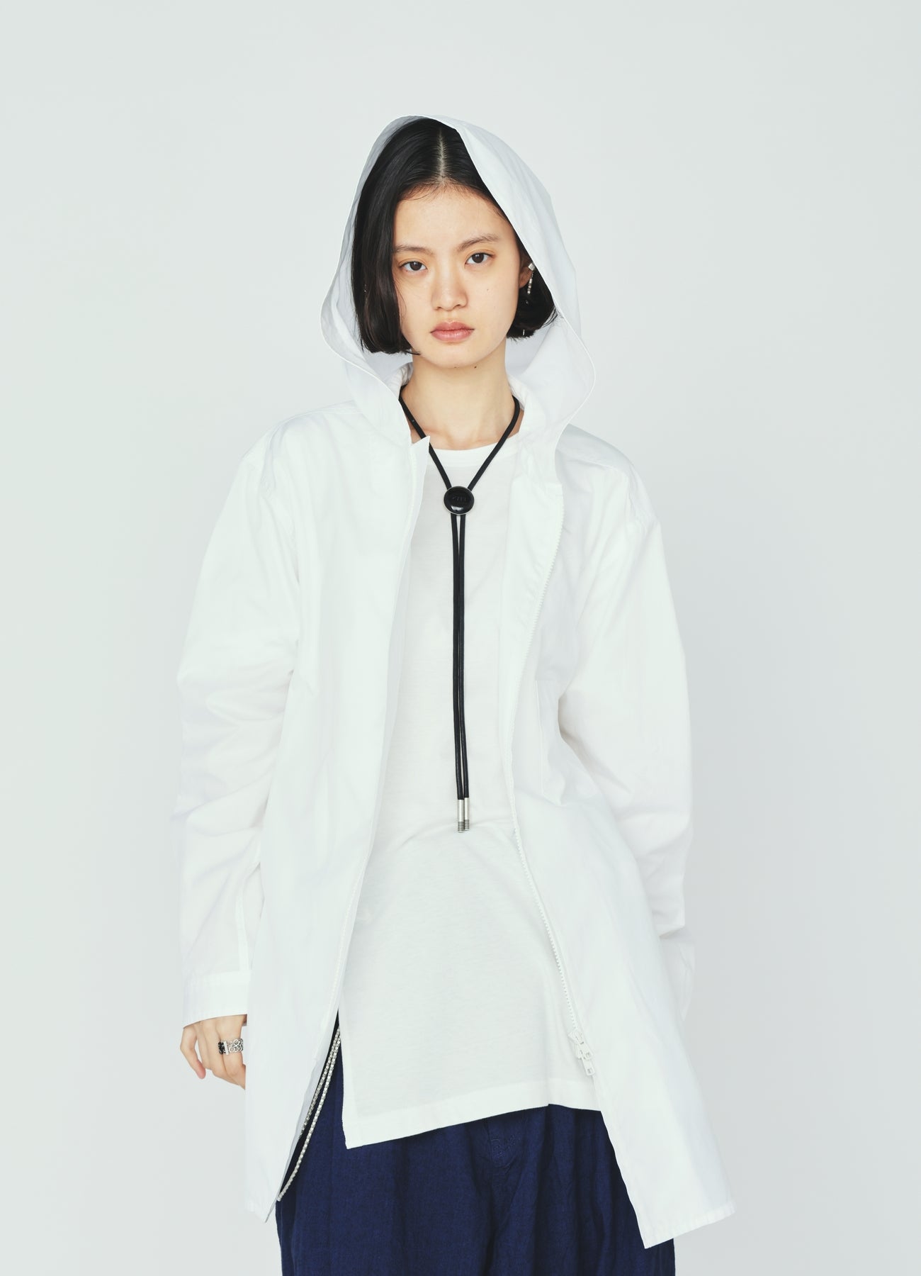 100/2 COTTON BROAD ZIP-UP HOODED SHIRT