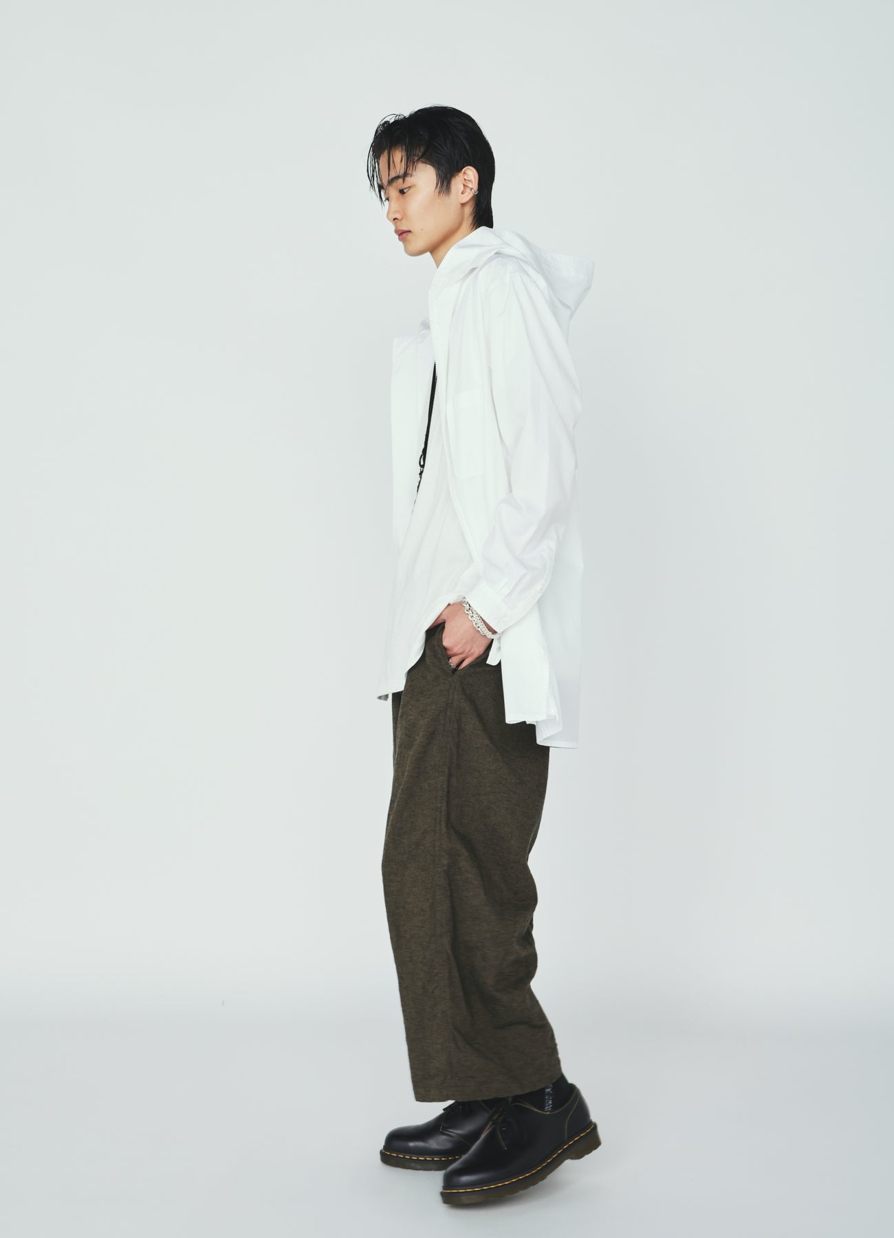 100/2 COTTON BROAD ZIP-UP HOODED SHIRT