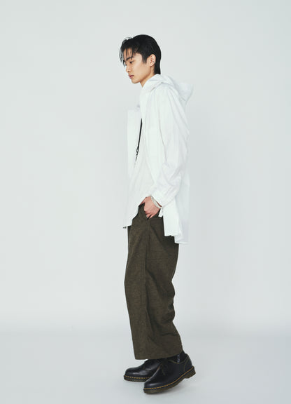 100/2 COTTON BROAD ZIP-UP HOODED SHIRT