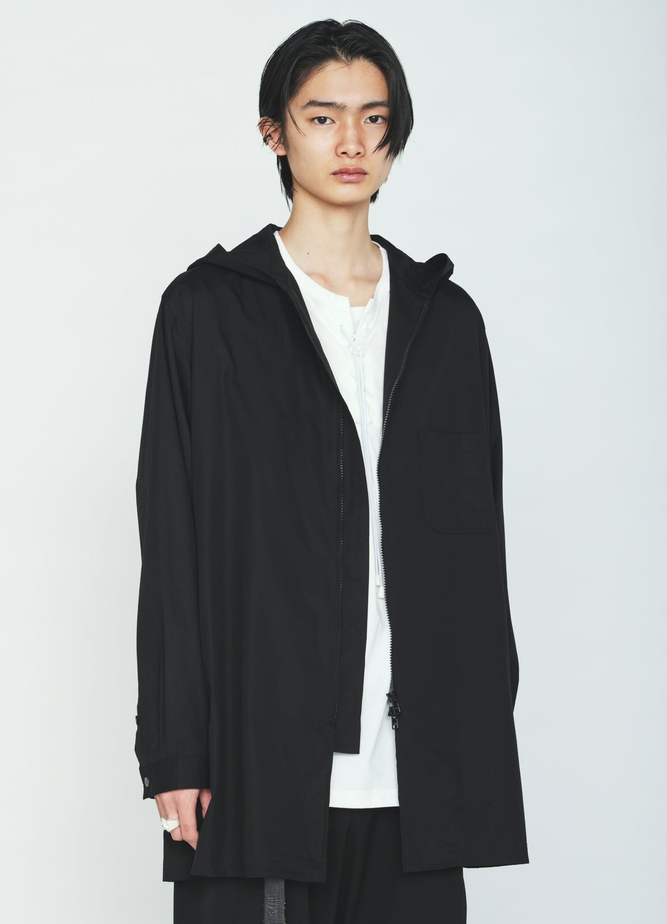 100/2 COTTON BROAD ZIP-UP HOODED SHIRT