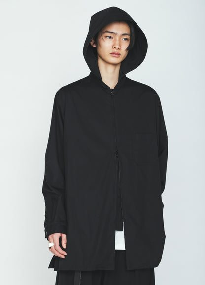100/2 COTTON BROAD ZIP-UP HOODED SHIRT