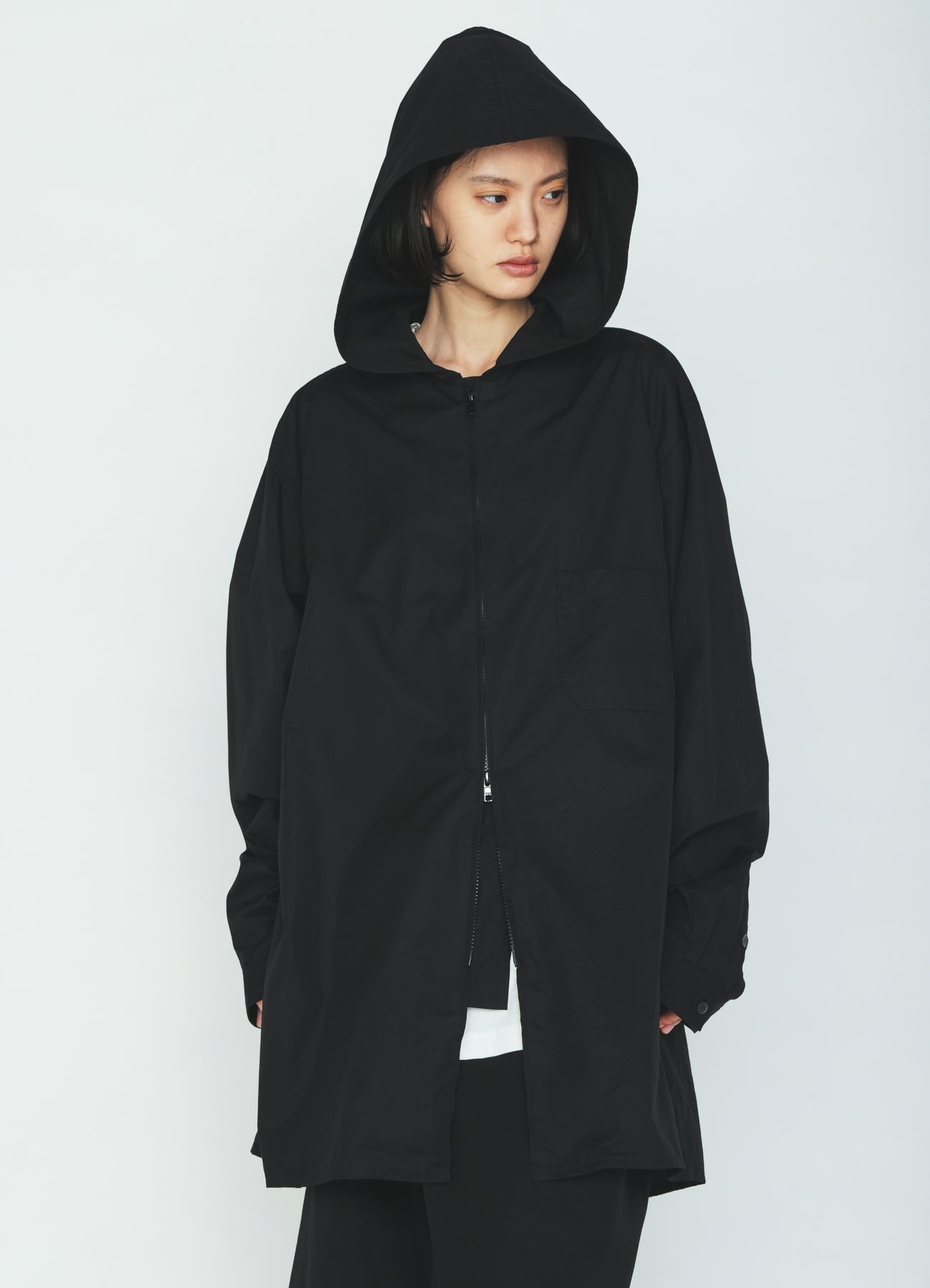 100/2 COTTON BROAD ZIP-UP HOODED SHIRT