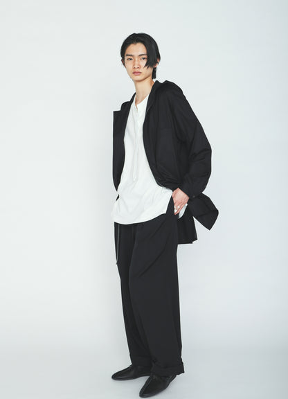 100/2 COTTON BROAD ZIP-UP HOODED SHIRT