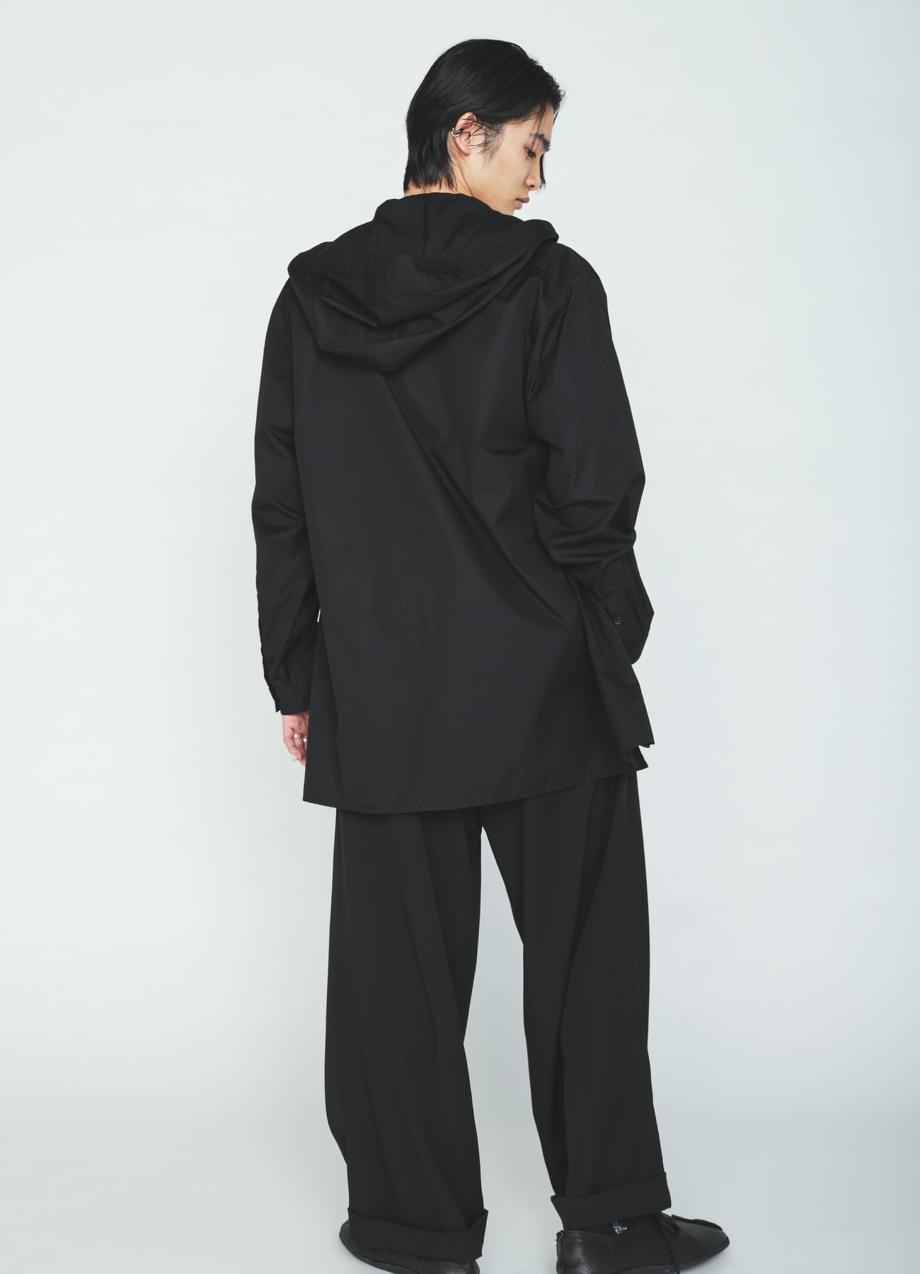 100/2 COTTON BROAD ZIP-UP HOODED SHIRT