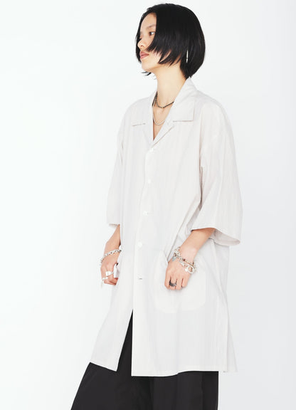 60S COTTON LAWN OPEN COLLAR SHIRT
