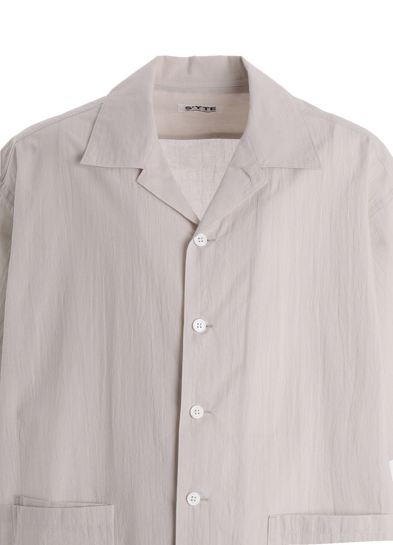 60S COTTON LAWN OPEN COLLAR SHIRT