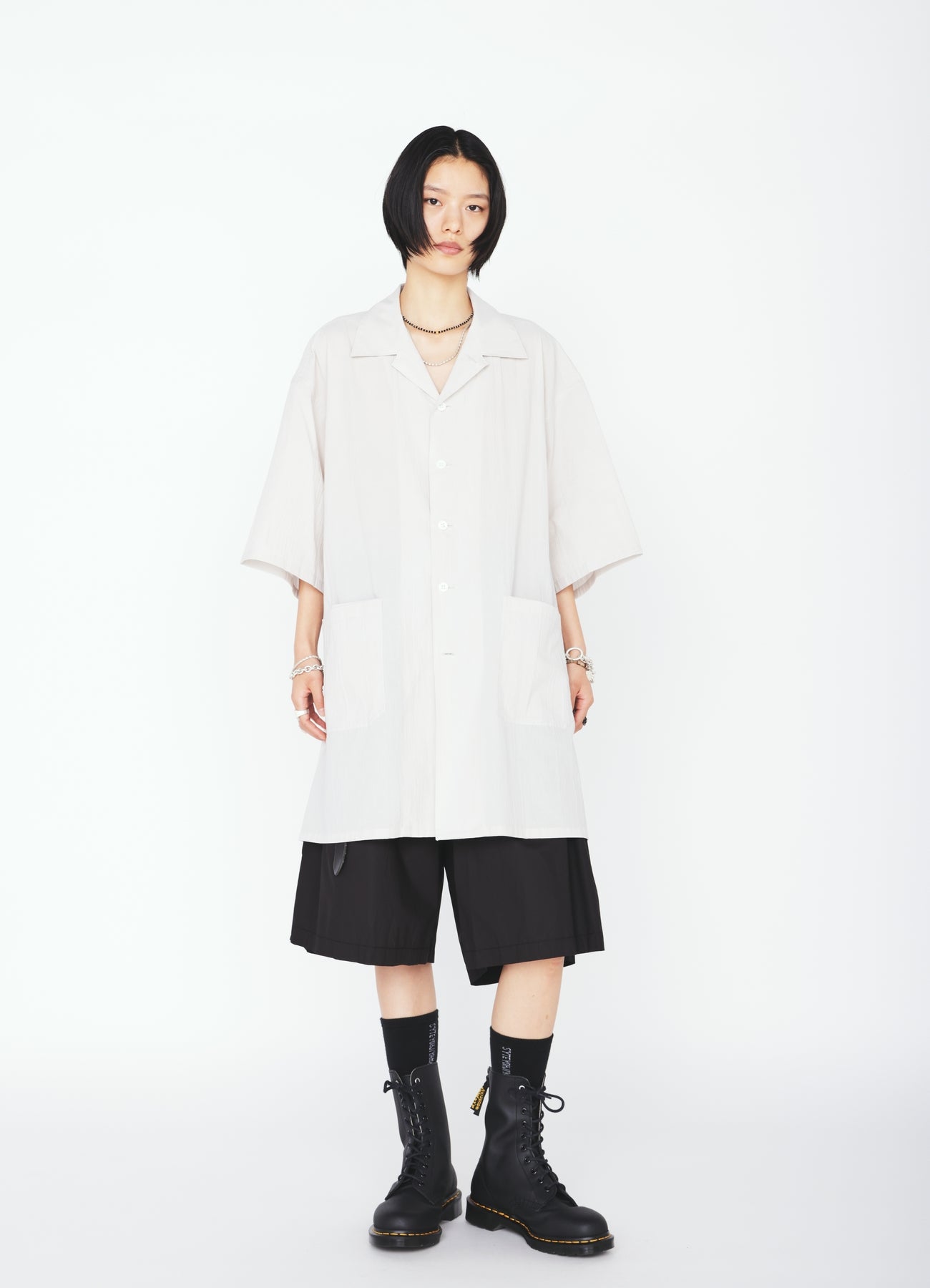 60S COTTON LAWN OPEN COLLAR SHIRT