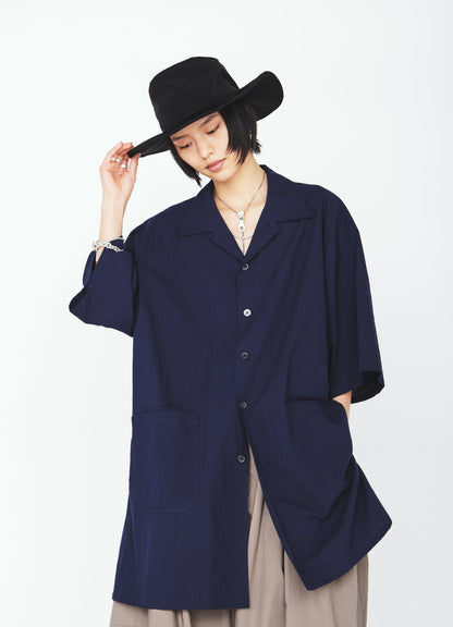 60S COTTON LAWN OPEN COLLAR SHIRT