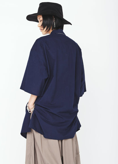 60S COTTON LAWN OPEN COLLAR SHIRT