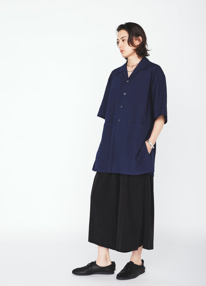 60S COTTON LAWN OPEN COLLAR SHIRT