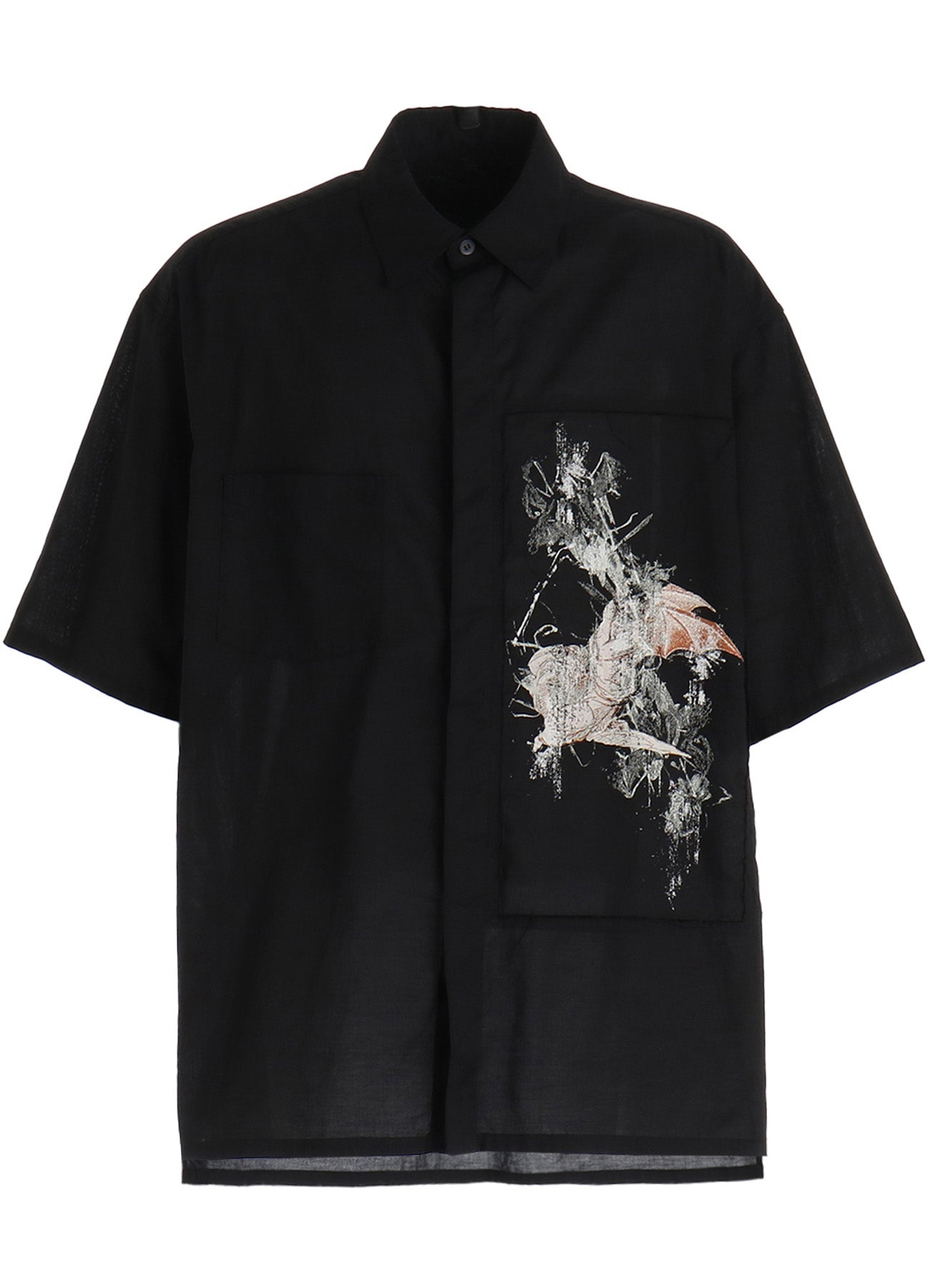 COTTON BAT-ANGEL PIGMENT PRINT SHIRT
