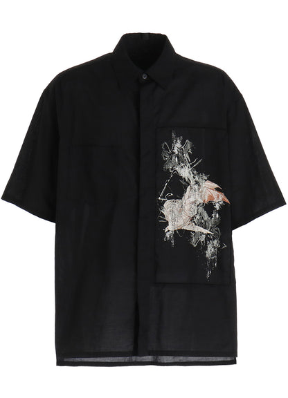 COTTON BAT-ANGEL PIGMENT PRINT SHIRT