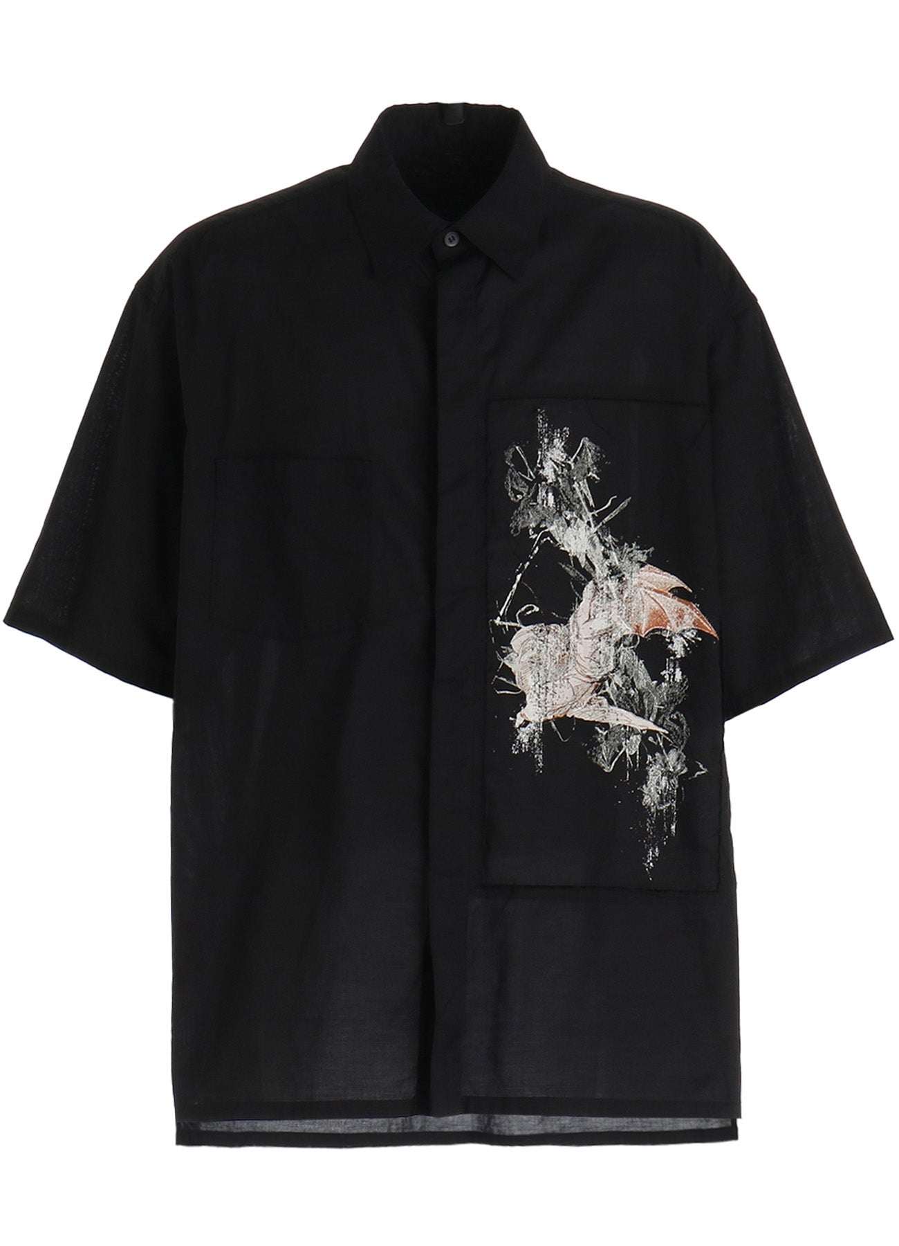 COTTON BAT-ANGEL PIGMENT PRINT SHIRT