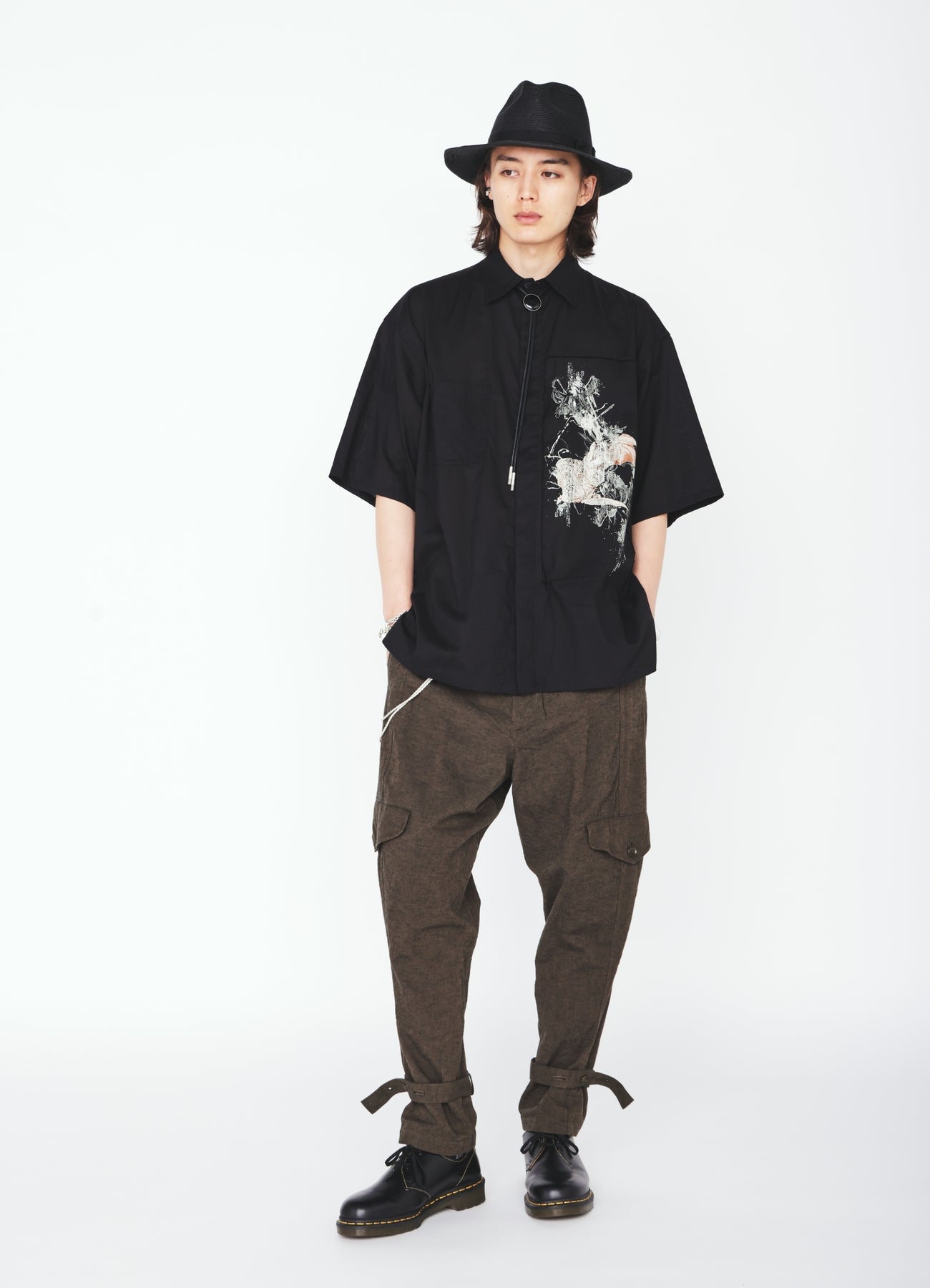 COTTON BAT-ANGEL PIGMENT PRINT SHIRT