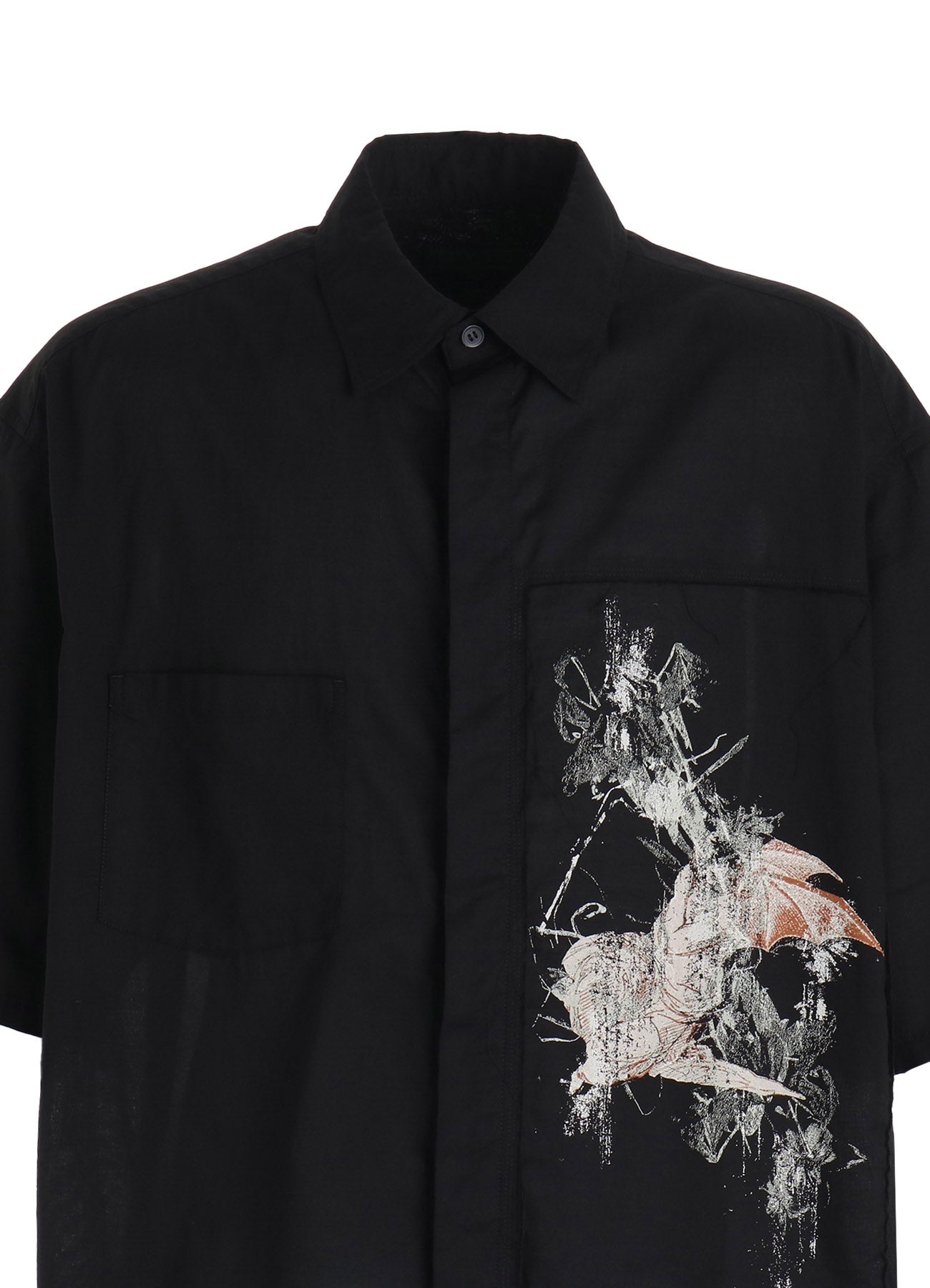 COTTON BAT-ANGEL PIGMENT PRINT SHIRT