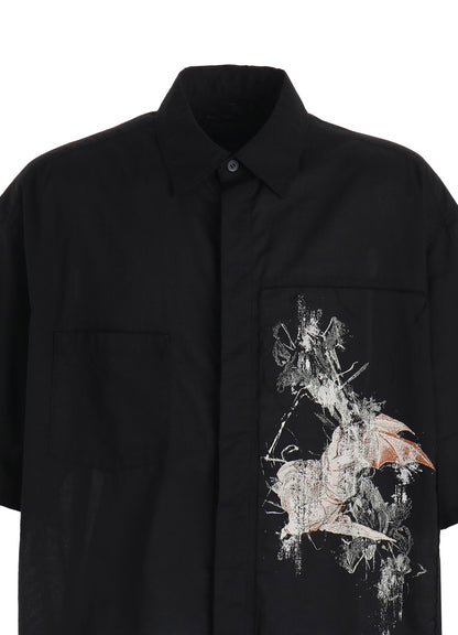 COTTON BAT-ANGEL PIGMENT PRINT SHIRT