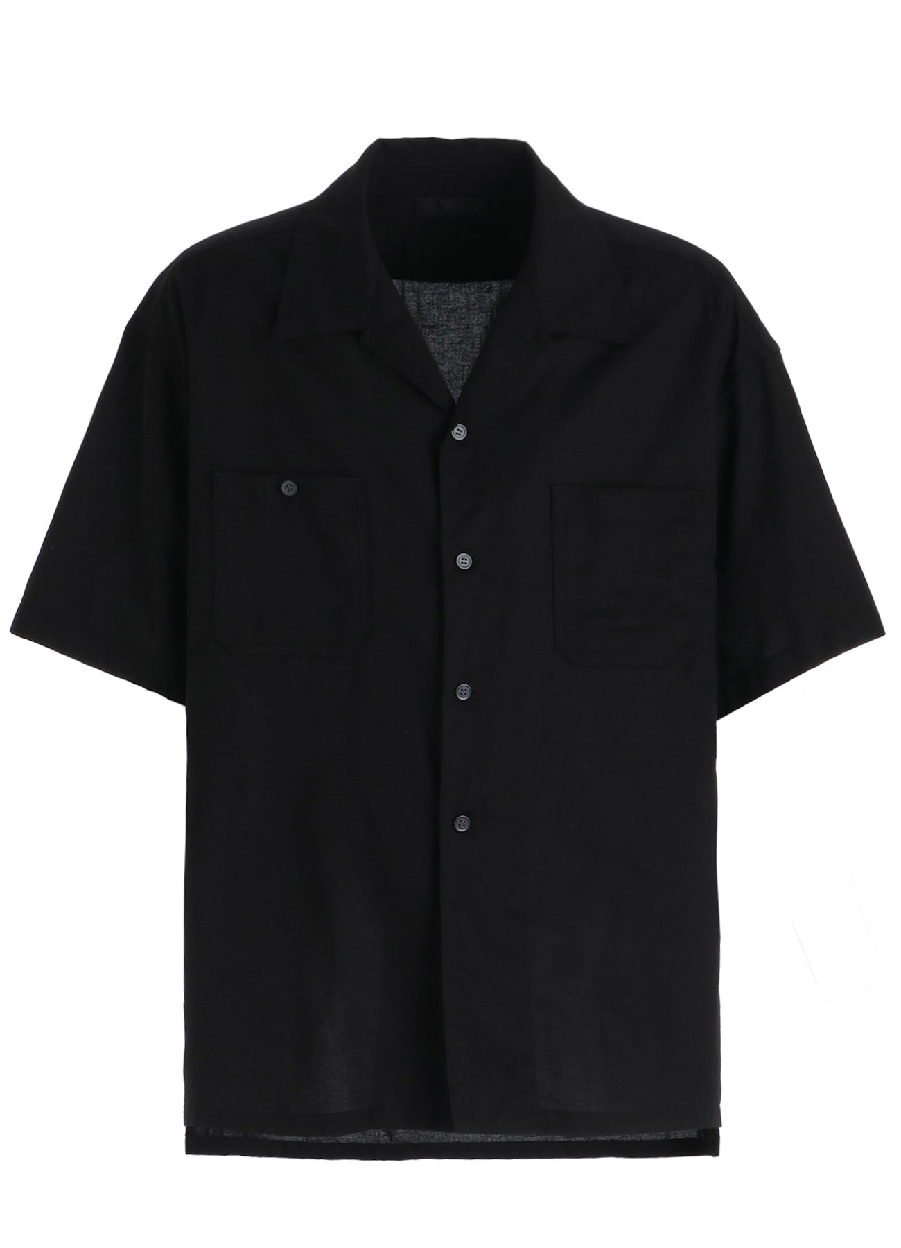 COTTON TWILL OPEN COLLAR SHORT-SLEEVE SHIRT – THE SHOP YOHJI YAMAMOTO