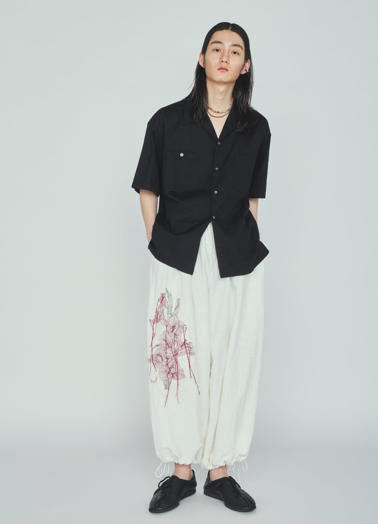 COTTON TWILL OPEN COLLAR SHORT-SLEEVE SHIRT – THE SHOP YOHJI YAMAMOTO