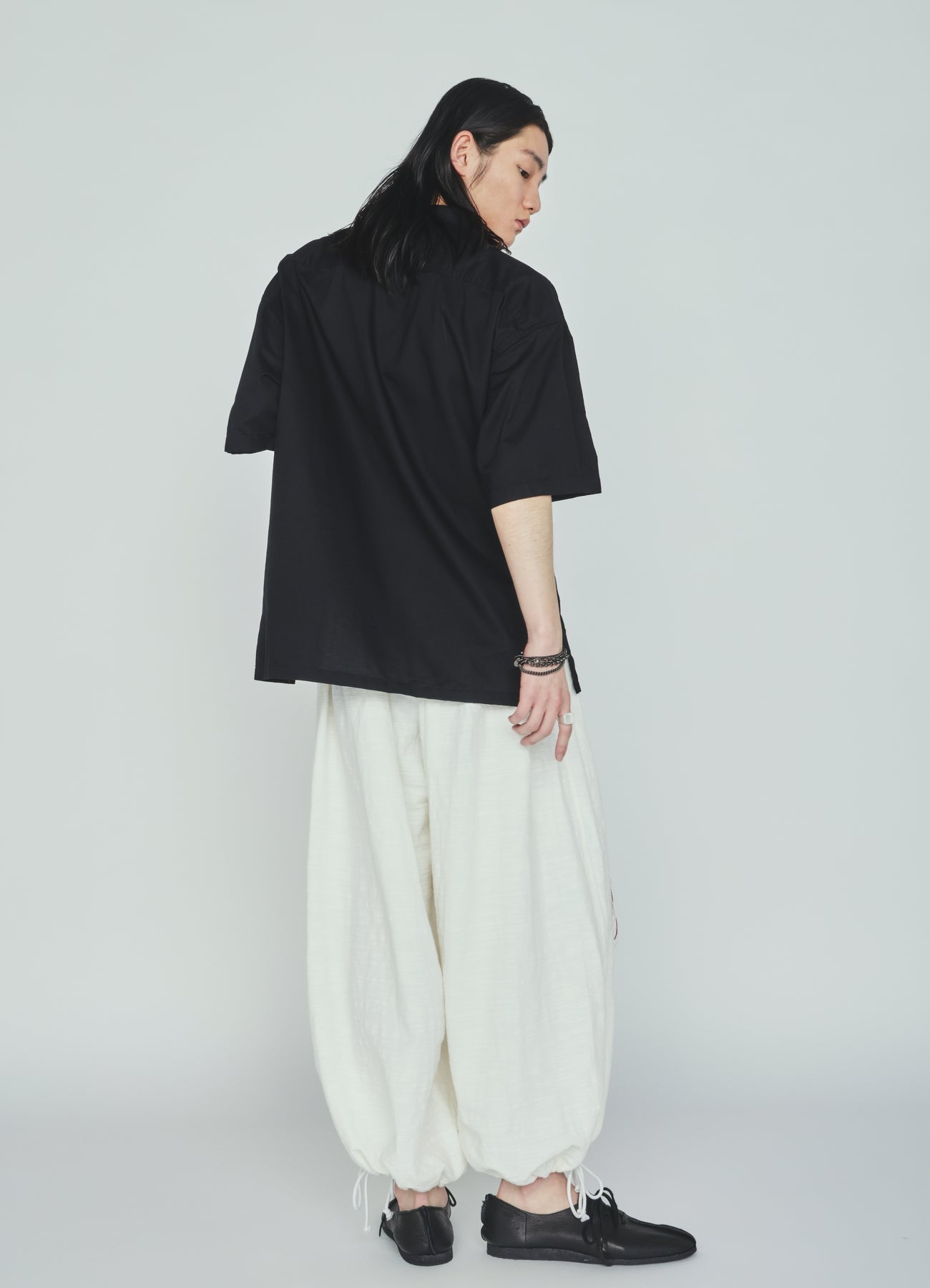 COTTON TWILL OPEN COLLAR SHORT-SLEEVE SHIRT – THE SHOP YOHJI YAMAMOTO