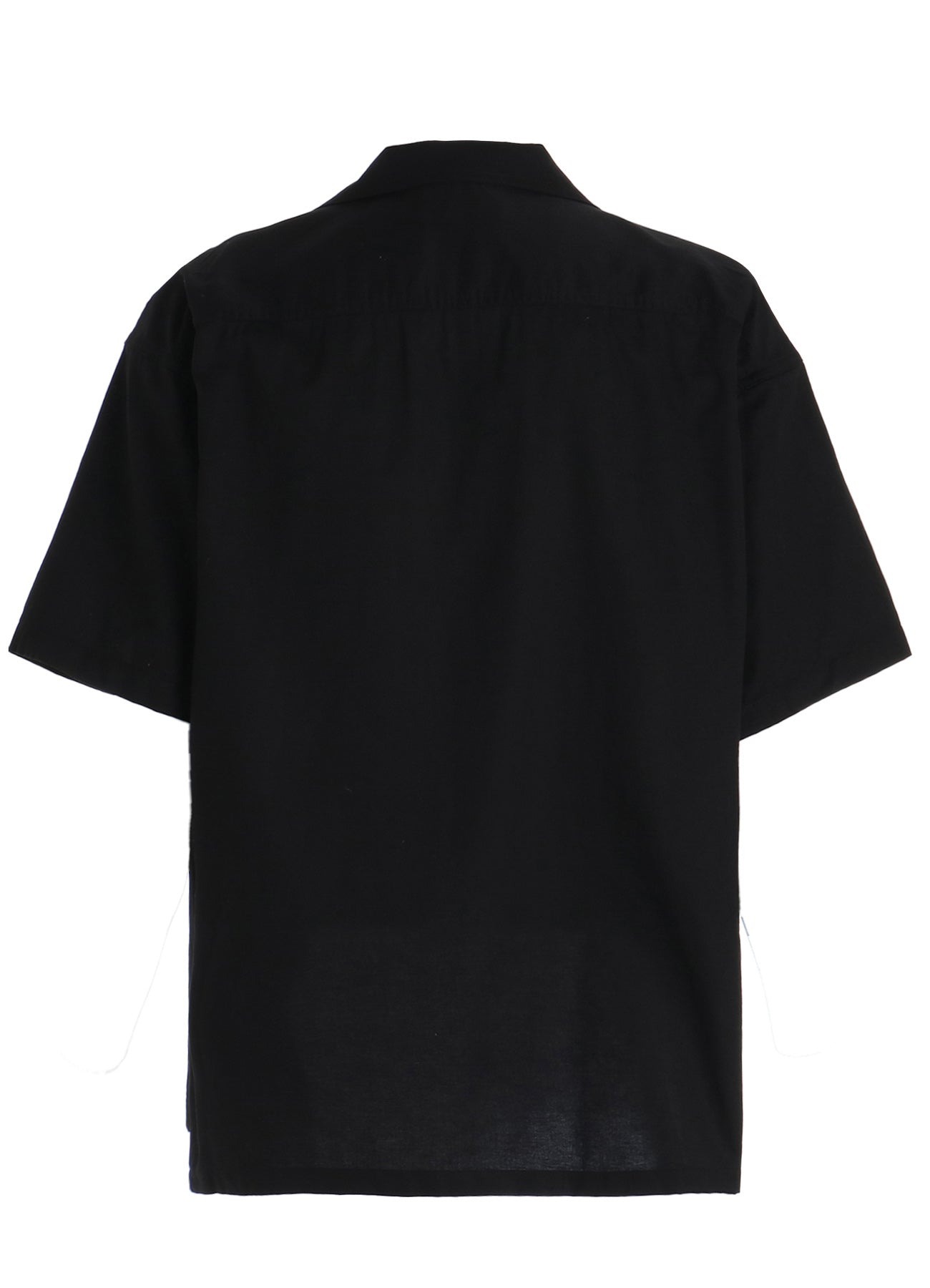 COTTON TWILL OPEN COLLAR SHORT-SLEEVE SHIRT