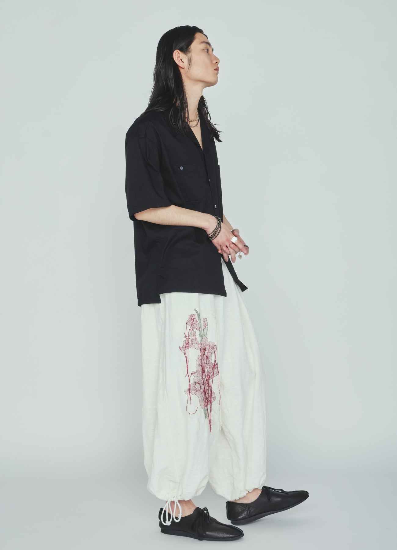 COTTON TWILL OPEN COLLAR SHORT-SLEEVE SHIRT – THE SHOP YOHJI YAMAMOTO