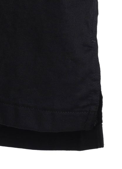 COTTON TWILL OPEN COLLAR SHORT-SLEEVE SHIRT