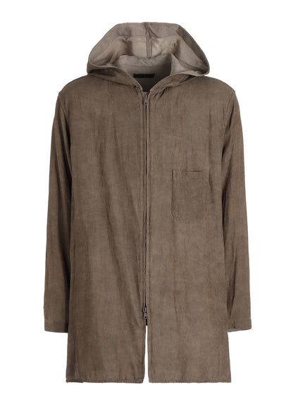 VIS/LI TWILL PIGMENT PRINT HOODED ZIP SHIRT
