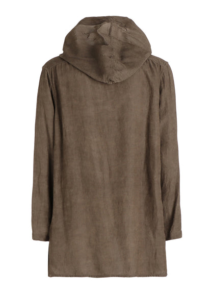 VIS/LI TWILL PIGMENT PRINT HOODED ZIP SHIRT