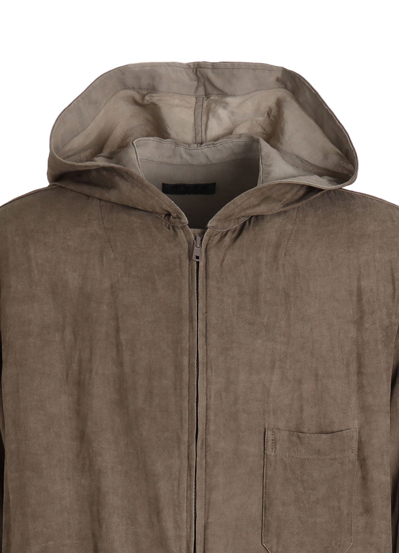 VIS/LI TWILL PIGMENT PRINT HOODED ZIP SHIRT
