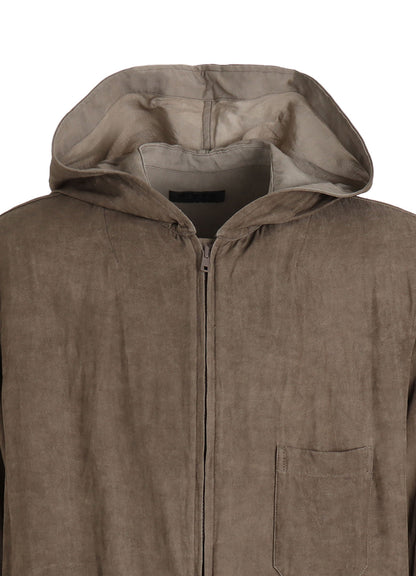 VIS/LI TWILL PIGMENT PRINT HOODED ZIP SHIRT