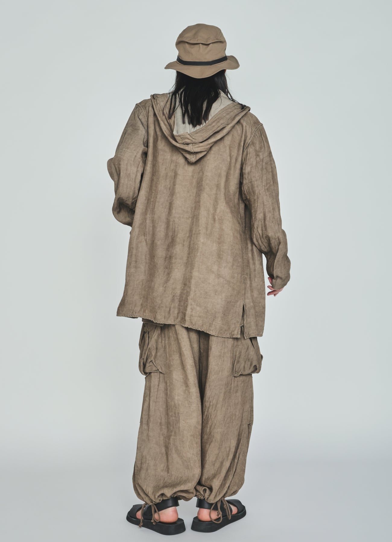 VIS/LI TWILL PIGMENT PRINT HOODED ZIP SHIRT