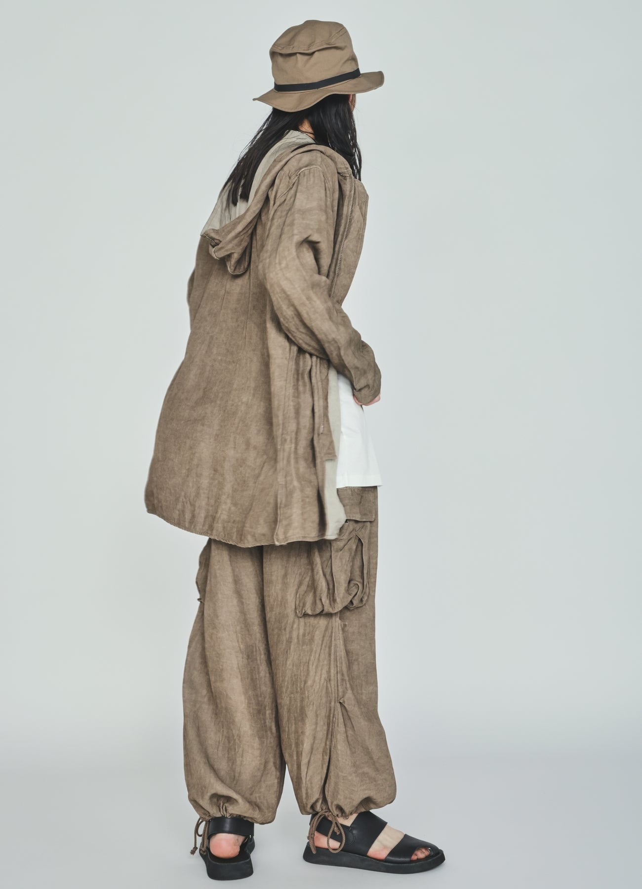 VIS/LI TWILL PIGMENT PRINT HOODED ZIP SHIRT