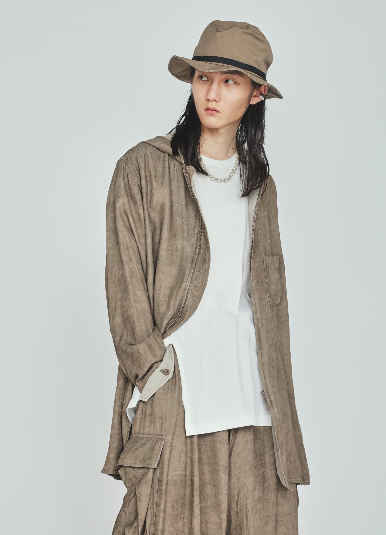VIS/LI TWILL PIGMENT PRINT HOODED ZIP SHIRT – THE SHOP YOHJI YAMAMOTO