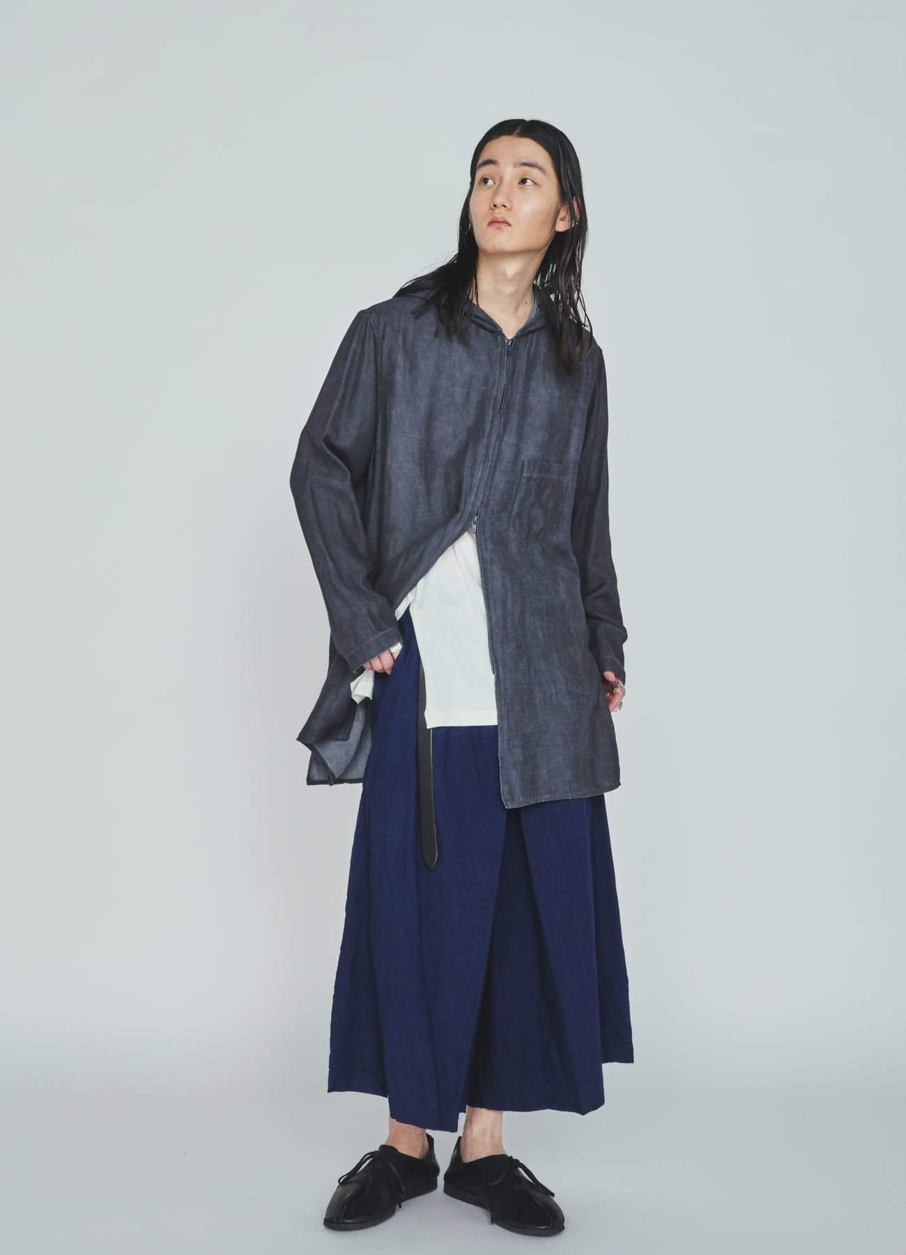 VIS/LI TWILL PIGMENT PRINT HOODED ZIP SHIRT – THE SHOP YOHJI YAMAMOTO
