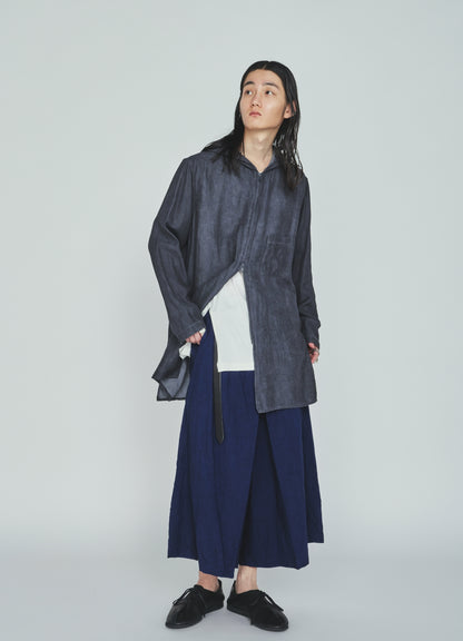 VIS/LI TWILL PIGMENT PRINT HOODED ZIP SHIRT