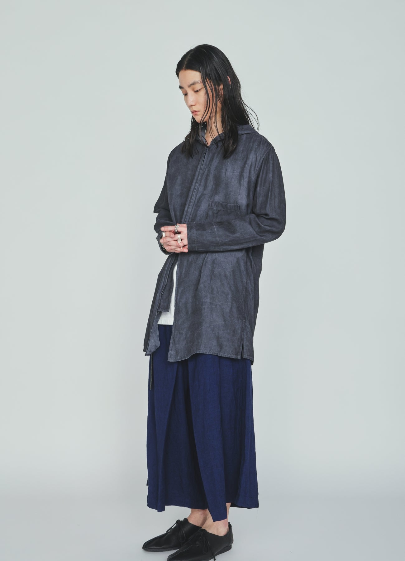 VIS/LI TWILL PIGMENT PRINT HOODED ZIP SHIRT